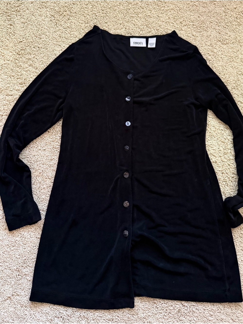 Chico's Travelers Black Button-Front Women's Top